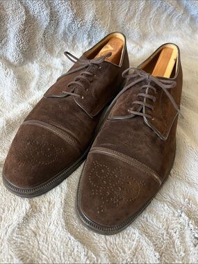 Gravati Men's Brown Suede Cap-Toe Derby size 9